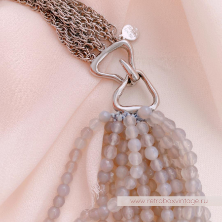 ALEXIS BITTAR Ожерелье с серым агатом «Цветок таинственного сада Jardin Mistere»