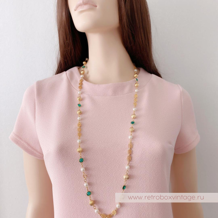 Нить безелей с жемчугом «Изумрундия» NO NAME 