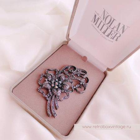NOLAN MILLER Брошь «Дымчатый ажурный цветок»