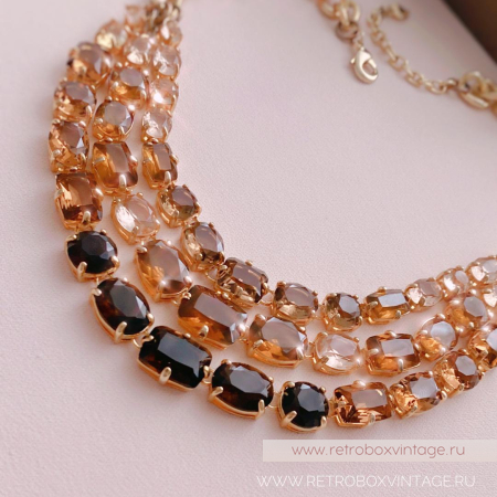 CAROLEE Ожерелье «Кристальная амбра: три ряда»
