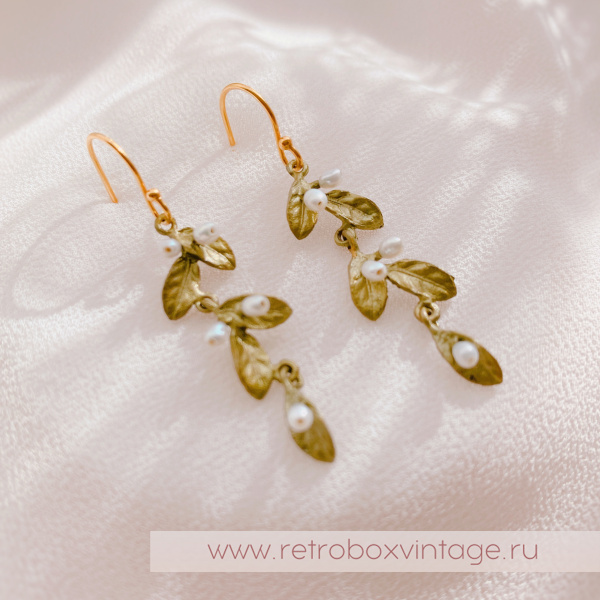 MICHAEL MICHAUD Серьги "Ароматные травы: листочки и жемчужины" MICHAEL MICHAUD Серьги "Ароматные травы: листочки и жемчужины"