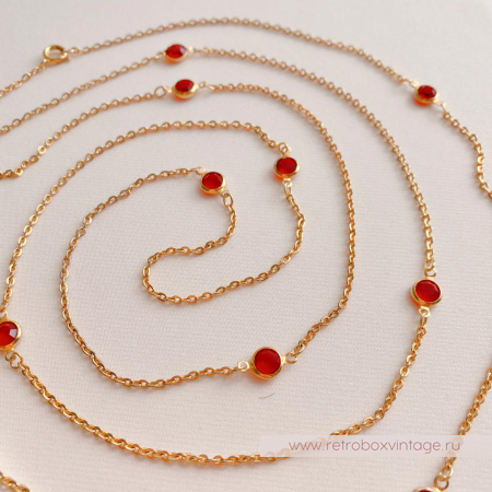 NO NAME Нить с безелями «Алый цвет»