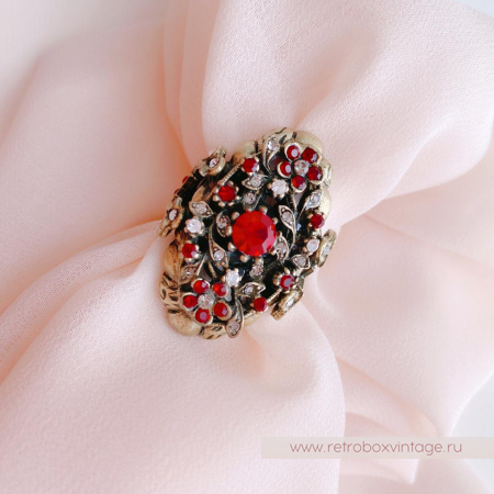 SWEET ROMANCE Кольцо «Вечная любовь: гранатовое стекло»