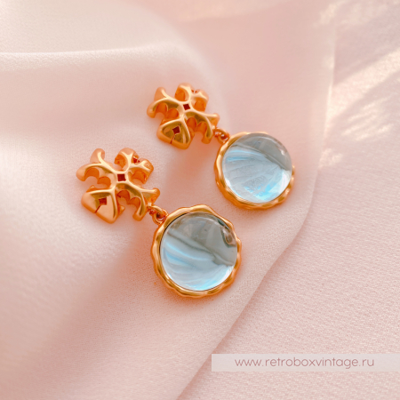 TORY BURCH Серьги «Голубой лед»
