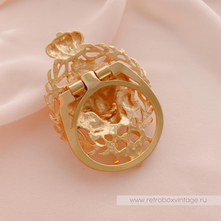 ANNE KLEIN Клип для платка «Король-лев с короной»