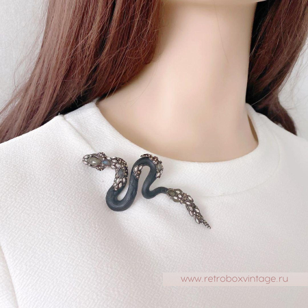 ALEXIS BITTAR Брошь «Имперская черная змея»