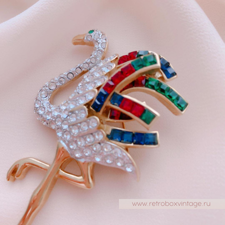 CAROLEE Брошь «Птица фламинго»