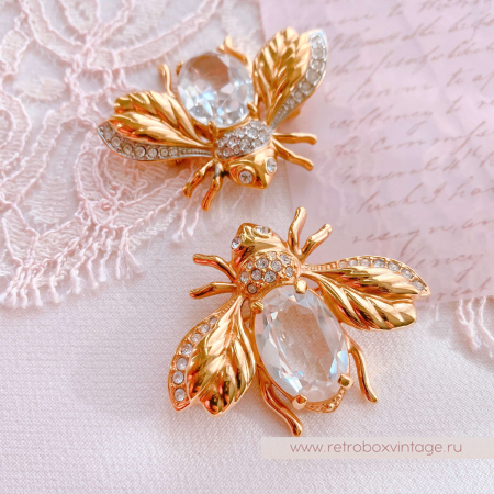 SWAROVSKI Брошь "Пчелка утренней росы"