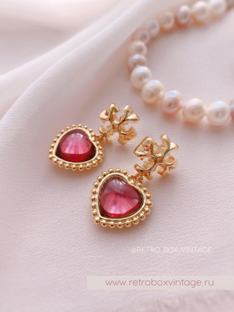 TORY BURCH Серьги «Пурпурное сердце»