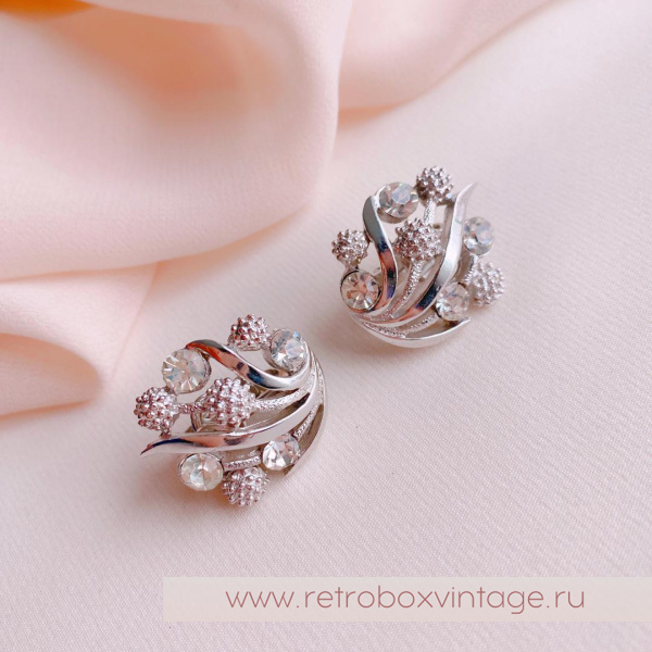 TRIFARI Клипсы «Одуванчики: серебро»