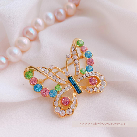 1928 JEWELRY  Брошь «Пастельная бабочка» 1928 JEWELRY  Брошь «Пастельная бабочка»