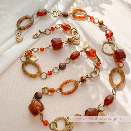 PREMIER DESIGNS Ожерелье "Осенний поцелуй" янтарно-медовое