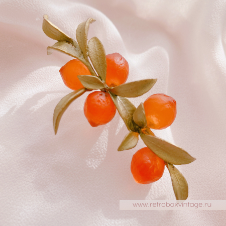 MICHAEL MICHAUD Брошь «Веточка с апельсинами» музейная коллекция