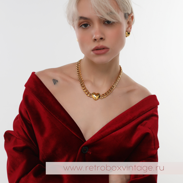 UVELINA Ожерелье-цепь "Золотое сердце"
