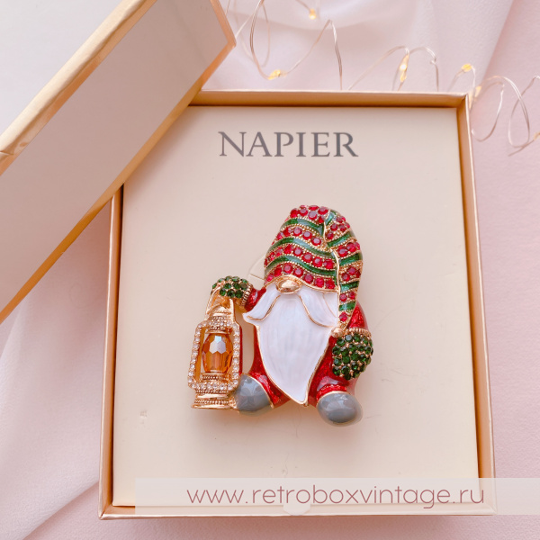 NAPIER Брошь "Гном c фонариком"