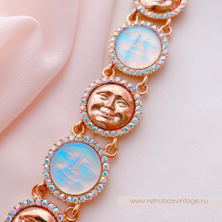 KIRKS FOLLY Браслет "Шесть лун: чередующиеся светлые и золотые"