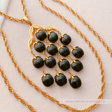 TRIFARI Ожерелье «Водопад: черный в золоте»