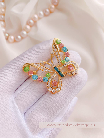 1928 JEWELRY  Брошь «Пастельная бабочка»
