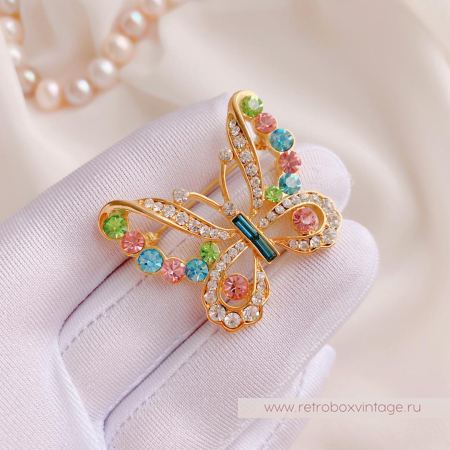 1928 JEWELRY  Брошь «Пастельная бабочка» 1928 JEWELRY  Брошь «Пастельная бабочка»