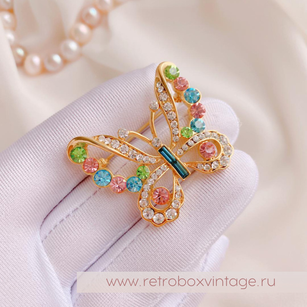 1928 JEWELRY  Брошь «Пастельная бабочка»