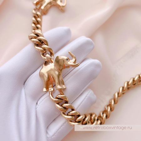CAROLEE Ожерелье-цепь «Золотые слоны»