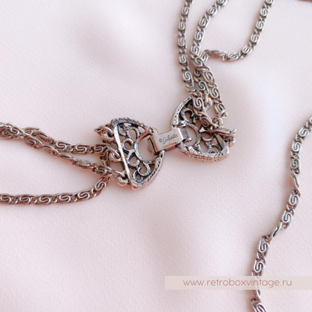 GOLDETTE Ожерелье «Афродита: дымчатая инталия в серебре»