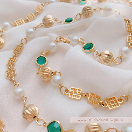 Нить безелей с жемчугом «Изумрундия» NO NAME 