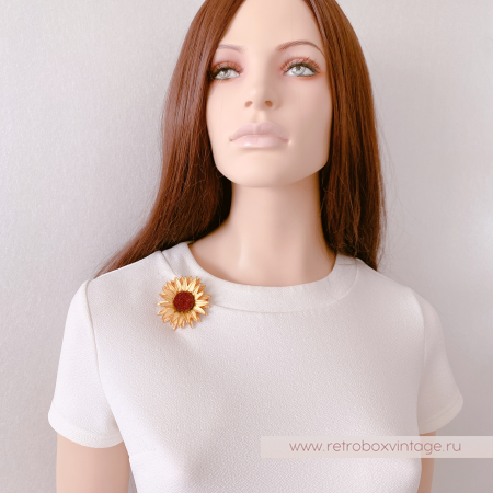 MICHAEL MICHAUD Брошь "Золотой подсолнух" (друза)