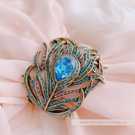 HEIDI DAUS Ожерелье «Перо синей птицы» павлин HEIDI DAUS Ожерелье «Перо синей птицы» павлин