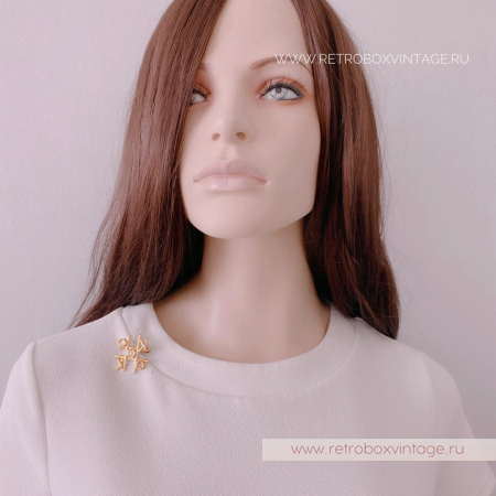 ANNE KLEIN Брошь «Крестики-нолики: золото»