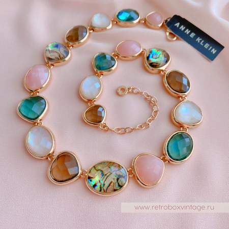 ANNE KLIEIN Ожерелье «Морские камушки: лесная пастель»