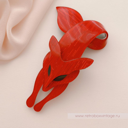 LEA STEIN Брошь «Красная лиса с люрексом»