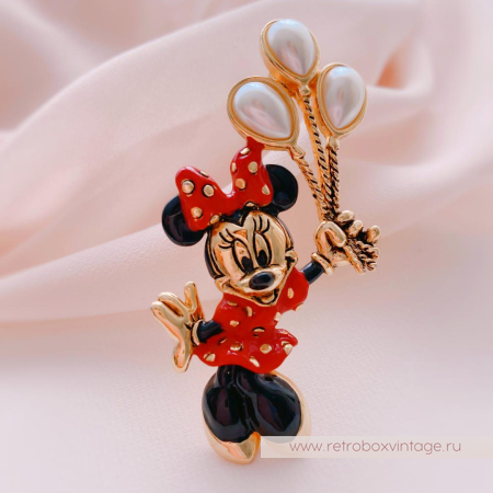 NAPIER / DISNEY Брошь «Минни Маус с шарами»