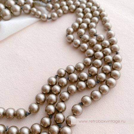 ALEXIS BITTAR Ожерелье-бусы "Шоколадные цветы и жемчуг" трамблер (кварц, лабрадорит, моховой агат)