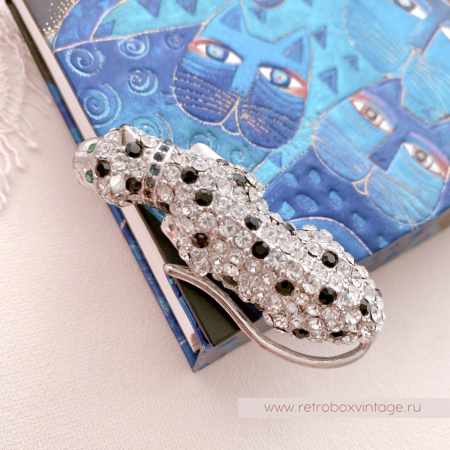 KENNETH J LANE for AVON Брошь «Кристальный леопард с зелеными глазами»