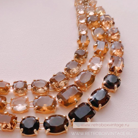 CAROLEE Ожерелье «Кристальная амбра: три ряда»