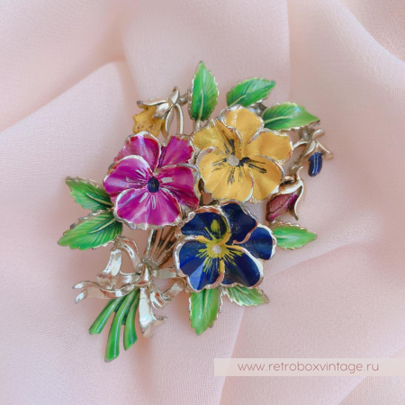 EXQUISITE Брошь «Букет фиалок большой»