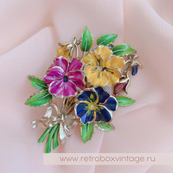 EXQUISITE Брошь «Букет фиалок большой»