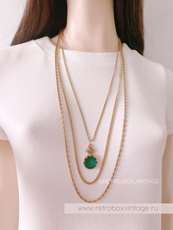 GOLDETTE Ожерелье «Афродита: изумрудная инталия»