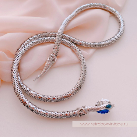 WHITING AND DAVIS Ожерелье-пояс «Серебристая змейка»