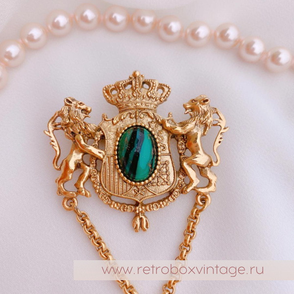 1928 JEWELRY  Брошь «Герб со львами»