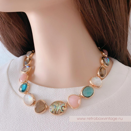 ANNE KLIEIN Ожерелье «Морские камушки: лесная пастель»