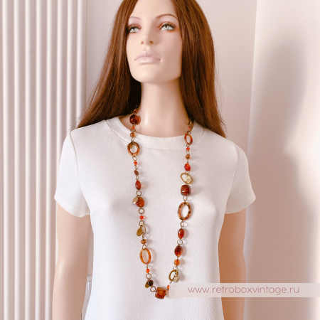 PREMIER DESIGNS Ожерелье "Осенний поцелуй" янтарно-медовое