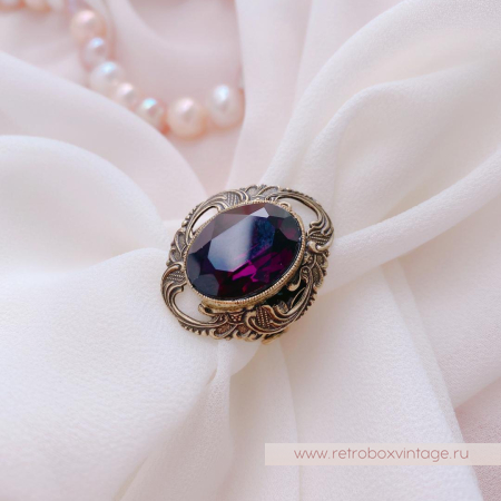 SWEET ROMANCE Кольцо «Одетта: фиолетовый аметист в бронзе» (уценка)