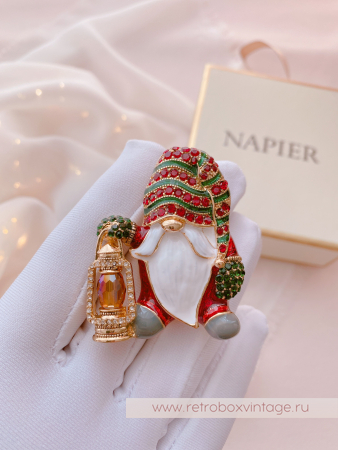 NAPIER Брошь "Гном c фонариком"