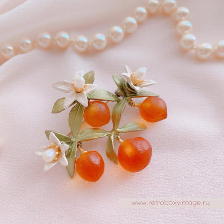 MICHAEL MICHAUD Брошь «Апельсины и цветы»