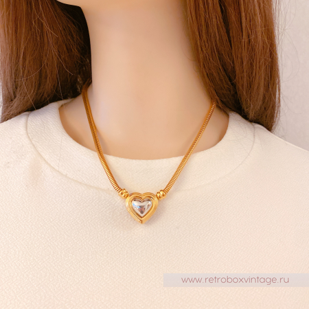 JOAN RIVERS Ожерелье-трансформер "Мон плезир" четыре кулона (сердце, кристалл, жемчуг, бусина)