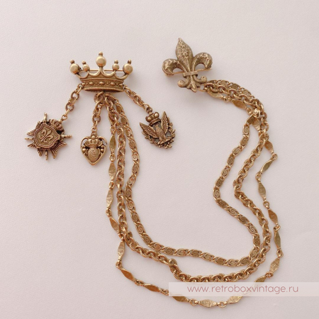 NO NAME Брошь-шатлен «Символы власти»