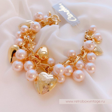 CAROLEE Браслет «Семь сердец и розовый жемчуг»