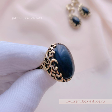 FIORE DI FIRENZE Кольцо «Черный феникс» с соколиным глазом